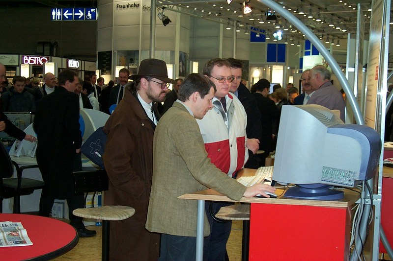 Andreas explains our exhibit